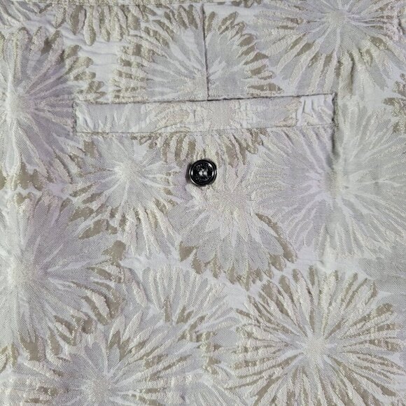 Bugatchi Women Ivory Professional Casual Floral Embroidered Skirt Size 6 - Picture 6 of 7